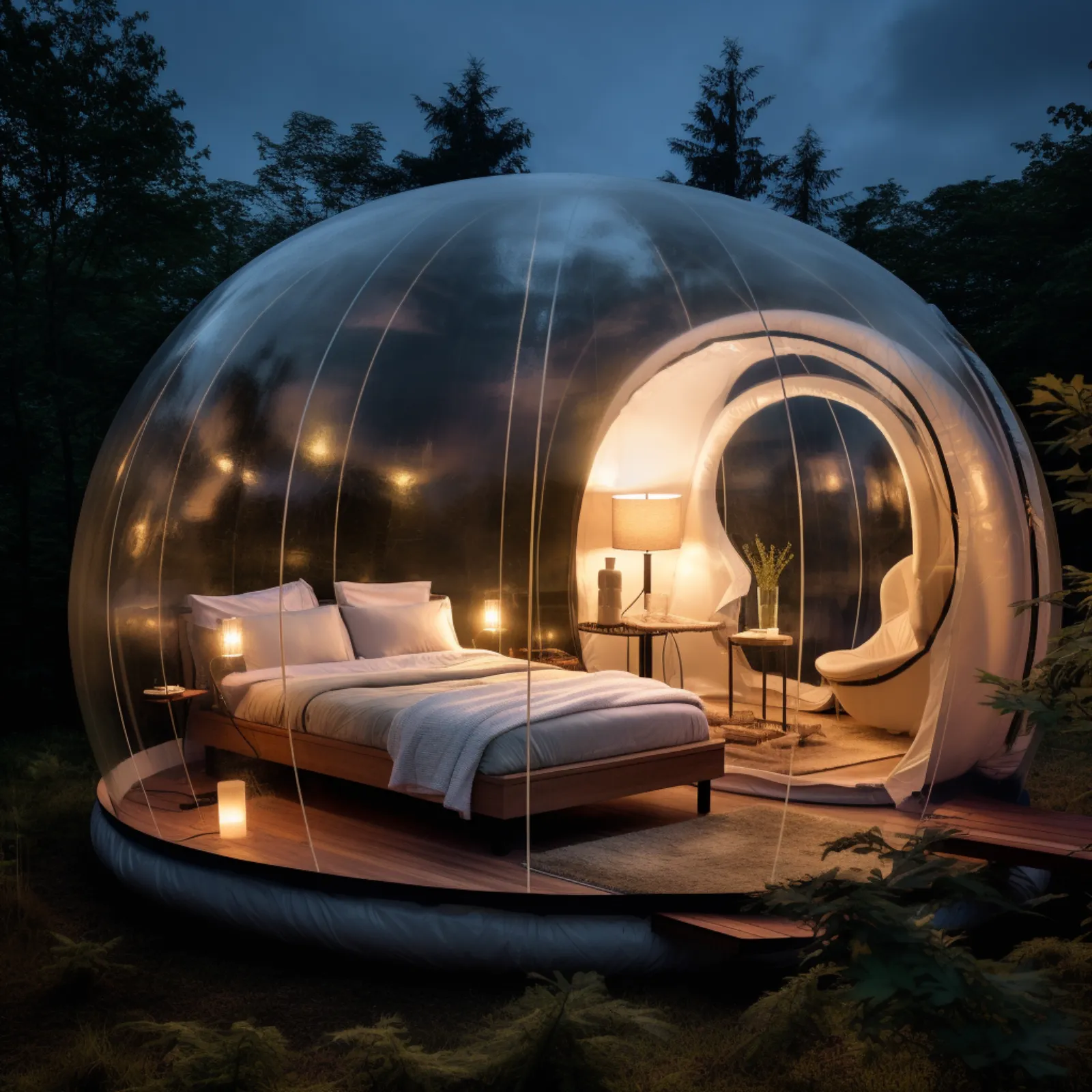 Peut-on dormir dans une bulle sous l’orage ou la pluie ?
