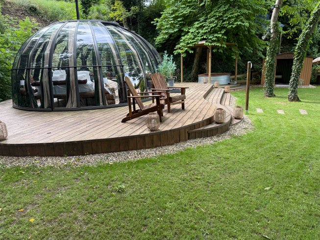 Le repère du Bûcheron & Spa : Dôme en Auvergne (Auvergne-Rhône-Alpes) – cadre naturel Allier