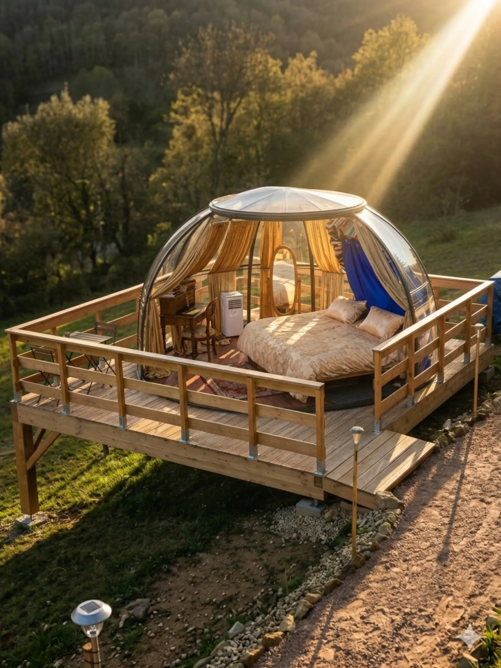 Chambre bulle sous les étoiles à Lantignié