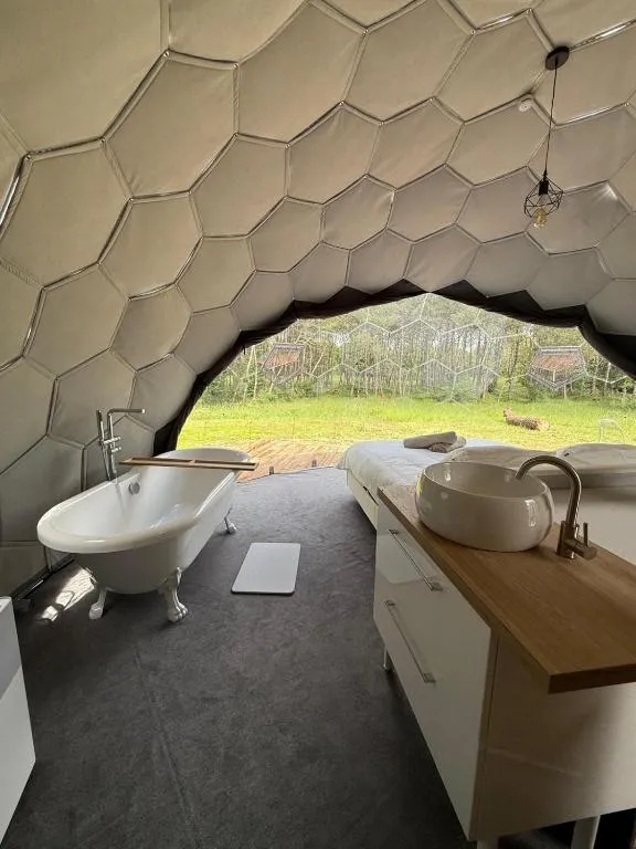 Dôme et Spa des Cabanes de la Saye - bain à remous et climatisation (Cavignac, Gironde) - photo 7 sur 10