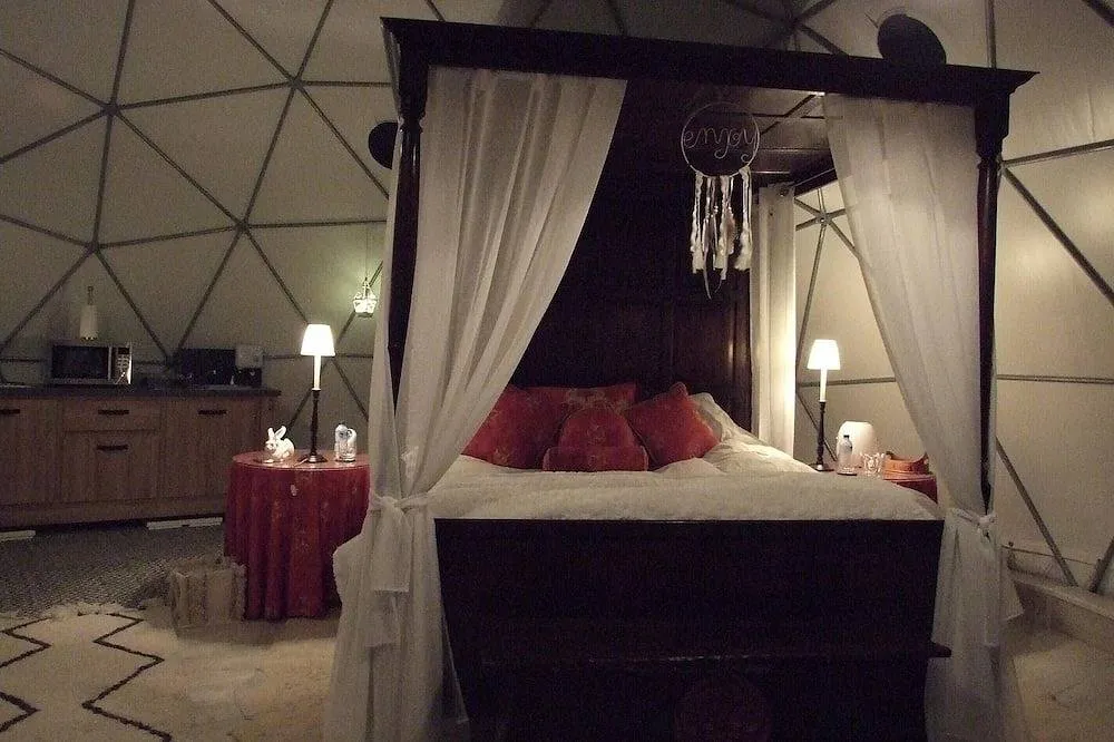 Dôme de glamping de Saint-Sulpice - Dôme climatisé avec terrasse privée (Saint-Sulpice, Mayenne) - cadre naturel Mayenne