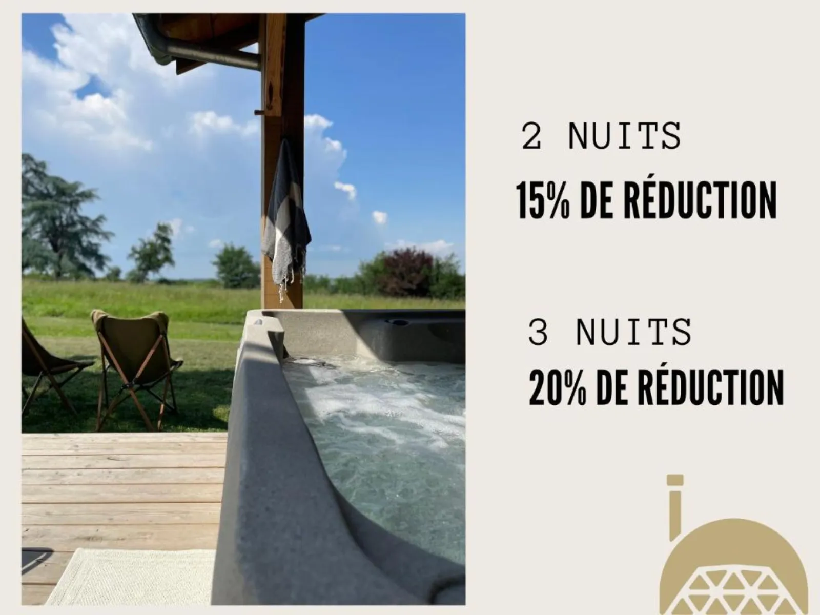 Dôme insolite Cèdre jacuzzi et petits déjeuners inclus - cadre naturel Gers