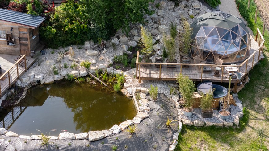 La bulle du coq & Spa : Dôme en Rhône-Alpes (Auvergne-Rhône-Alpes) – cadre naturel Loire