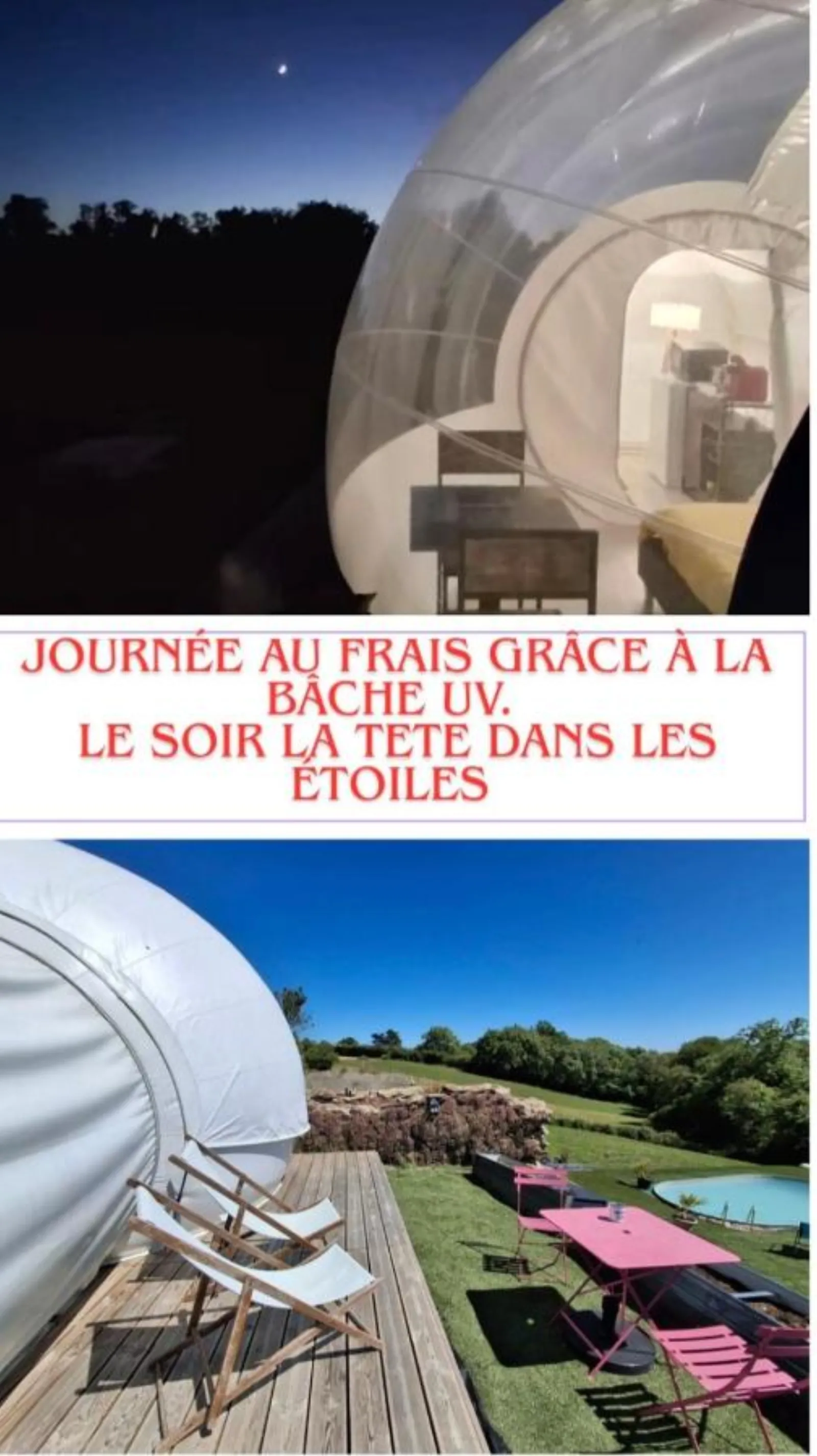 Chambre bulle sous les étoiles à La Salvetat-Peyralès