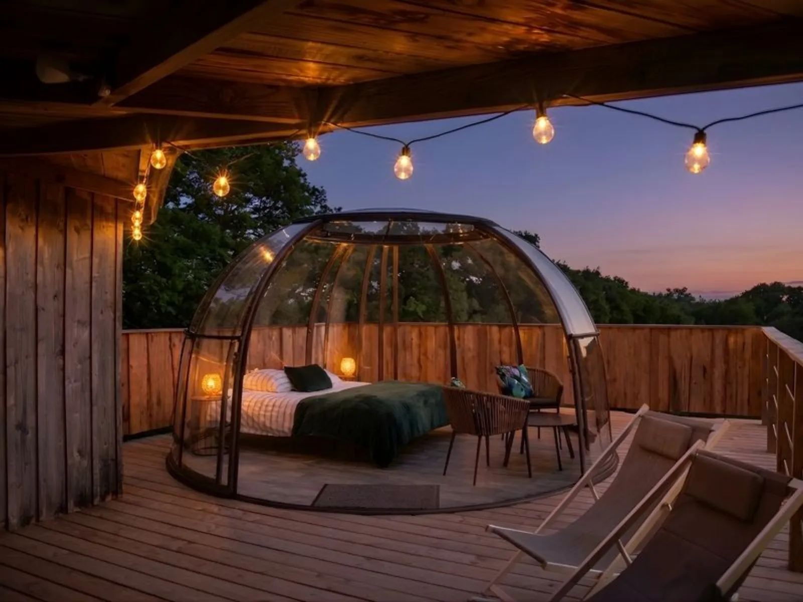 Chambre bulle sous les étoiles à Quistinic