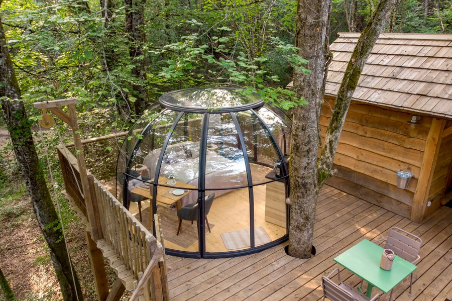 Dôme perché Spa - Chouette : Dôme en Bourgogne (Bourgogne-Franche-Comté) – dôme à Vernois Les Vesvres, Côte-d'Or