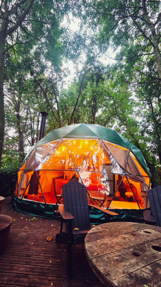 -la Ferme 1851- Cabane Spa nordique privé vue sur champs – vue extérieure