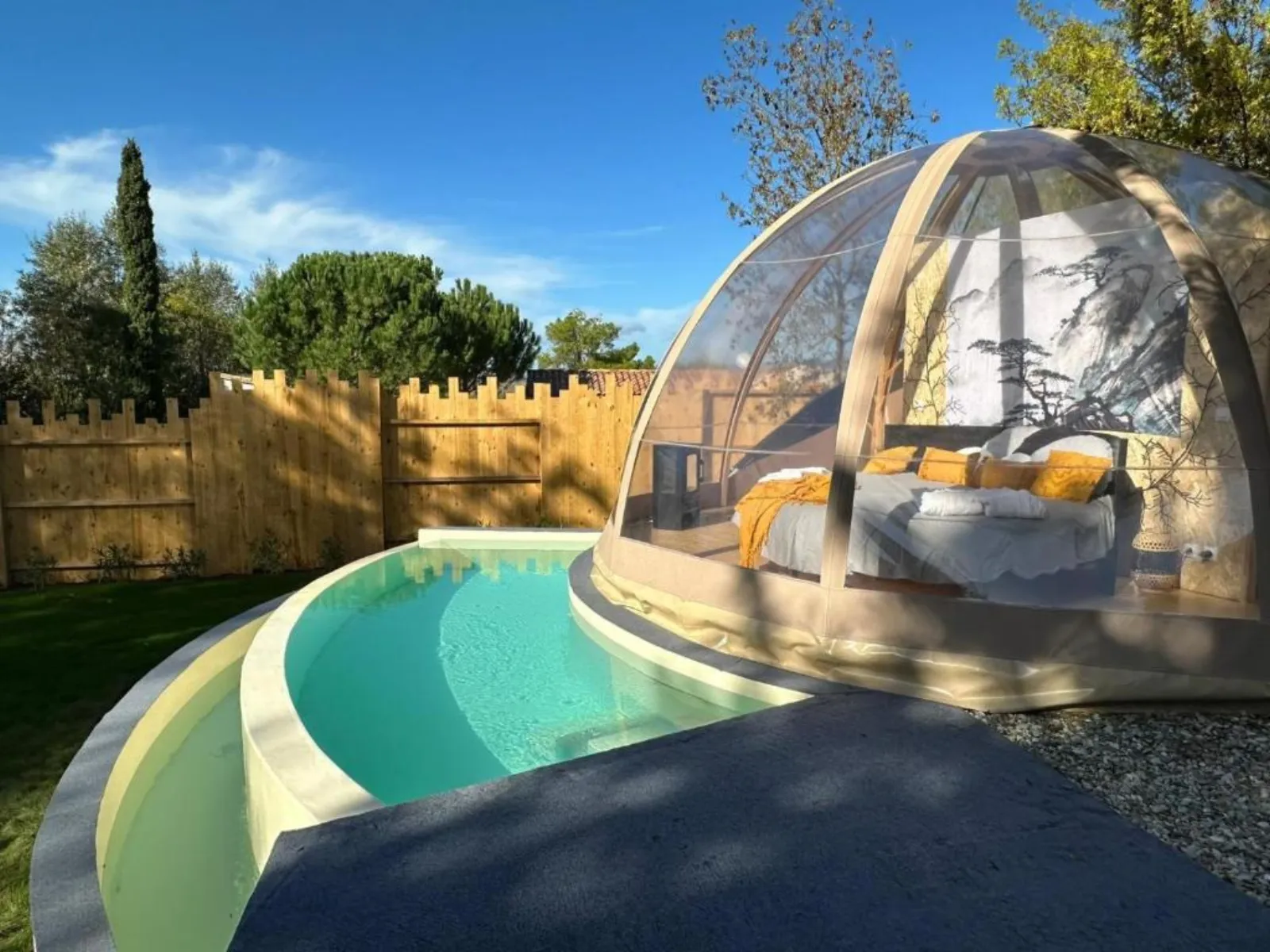 Le Clos F.M.R - Bulle Wigwam Fanny avec piscine, spa et sauna privés (Malves-en-Minervois, Aude) - photo 13 sur 45