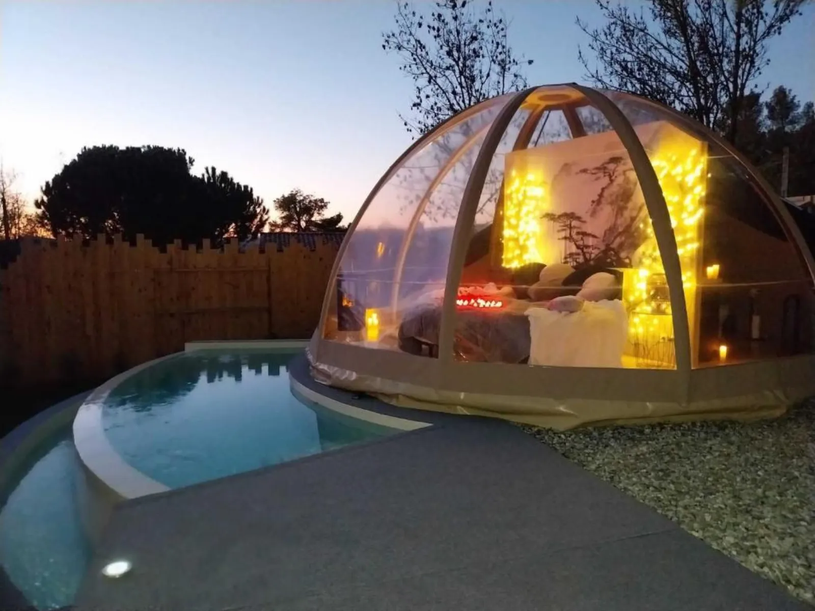 Le Clos F.M.R - Bulle Wigwam Fanny avec piscine, spa et sauna privés (Malves-en-Minervois, Aude) - photo 17 sur 45
