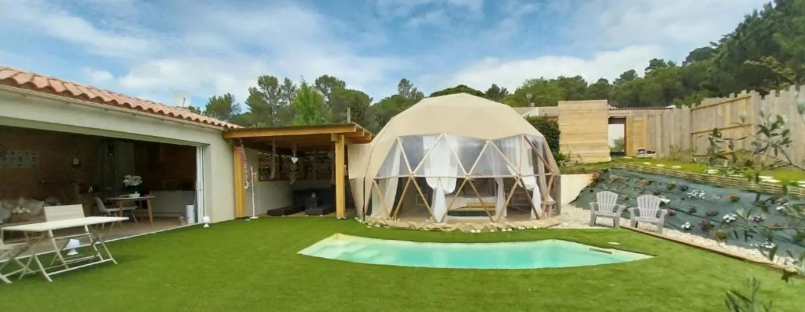 Le Clos F.M.R - Bulle Wigwam Fanny avec piscine, spa et sauna privés (Malves-en-Minervois, Aude) - photo 29 sur 45