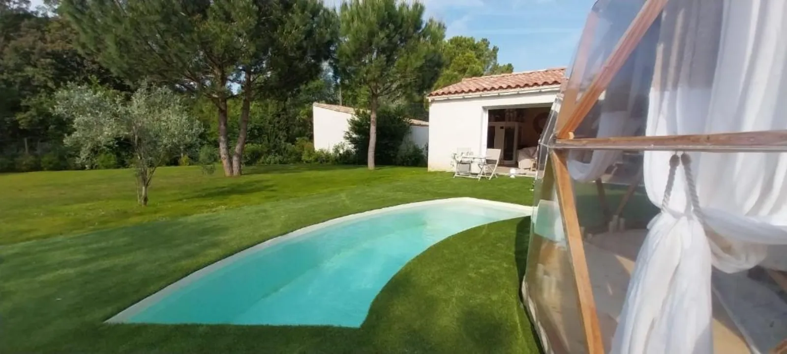 Le Clos F.M.R - Bulle Wigwam Fanny avec piscine, spa et sauna privés (Malves-en-Minervois, Aude) - photo 31 sur 45
