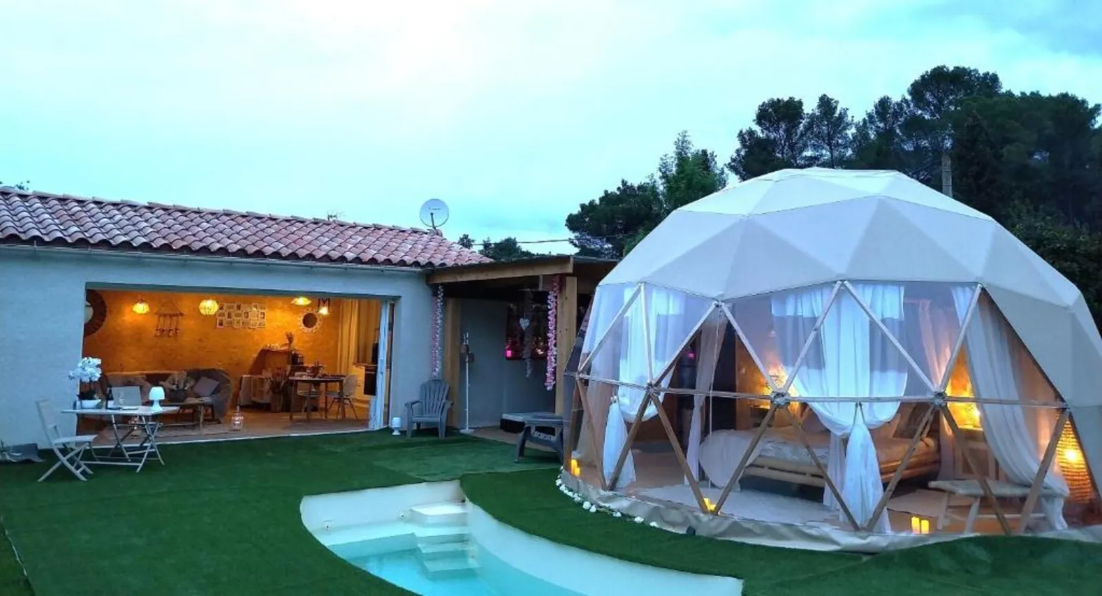 Le Clos F.M.R - Bulle Wigwam Fanny avec piscine, spa et sauna privés (Malves-en-Minervois, Aude) - photo 35 sur 45