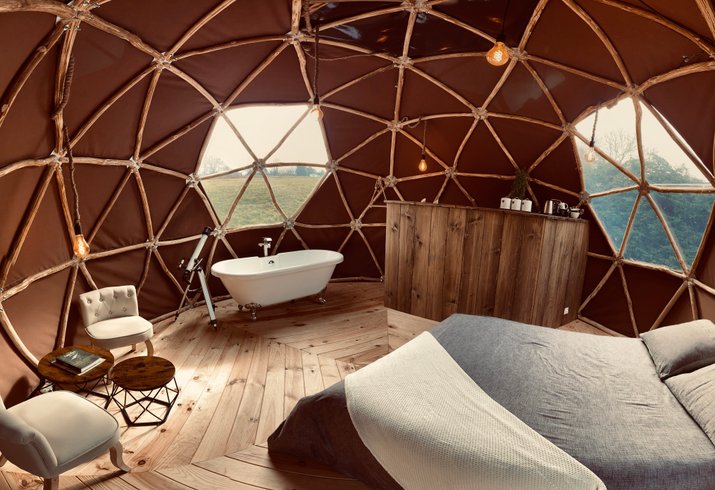 Chambre dôme sous les étoiles à Bailly-Aux-Forges