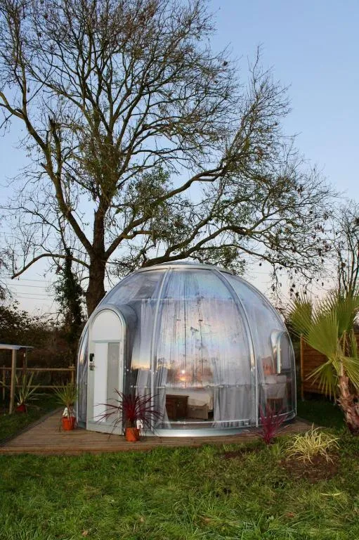 Maison Thalène, La Bulle - Bulle transparente entre Bayeux et Caen (Aurseulles, Calvados) - vue extérieure
