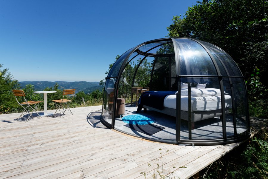 Dôme Céleste, accès piscine & SPA : Dôme en Rhône-Alpes (Auvergne-Rhône-Alpes) – vue extérieure