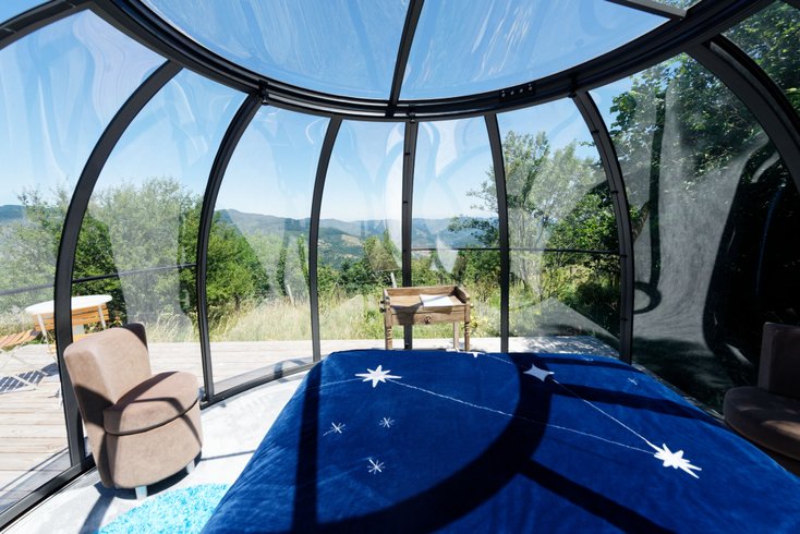 Dôme Céleste, accès piscine & SPA : Dôme en Rhône-Alpes (Auvergne-Rhône-Alpes) – cadre naturel Ardèche