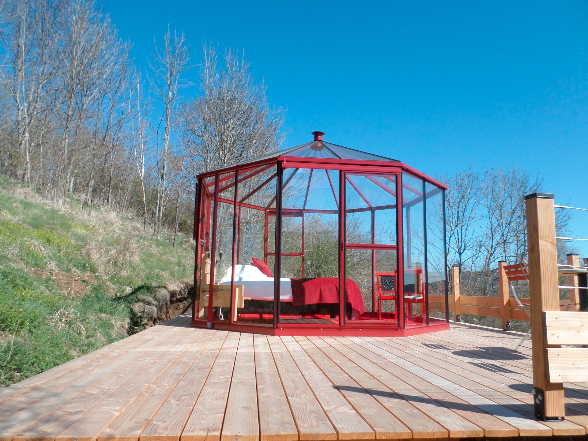 Chambre bulle sous les étoiles à Jaunac