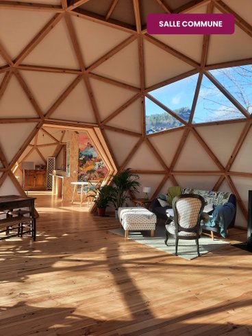 Dôme toile et bois - pour une nuit 