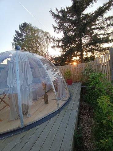 Chambre dôme sous les étoiles à Mazinghien