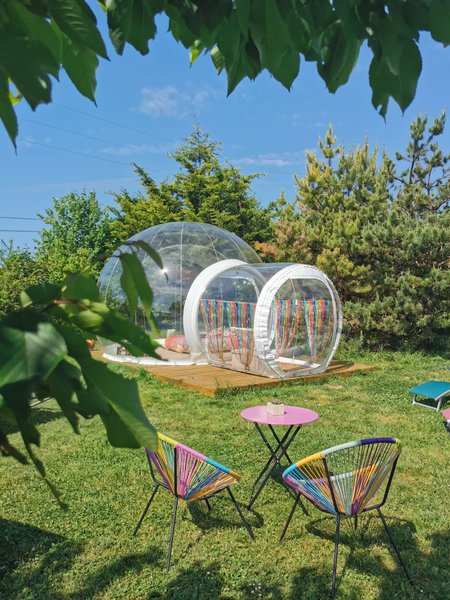 Chambre bulle sous les étoiles à Champmotteux