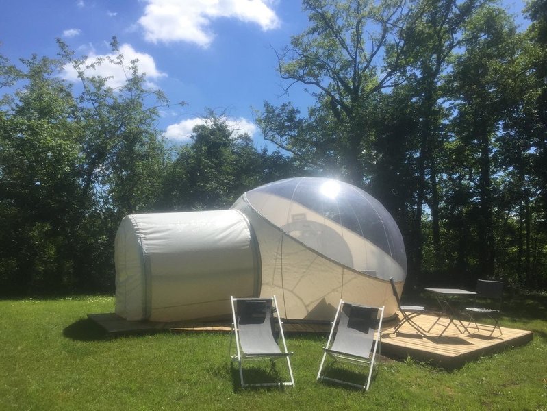 Chambre bulle sous les étoiles à La Baconnière