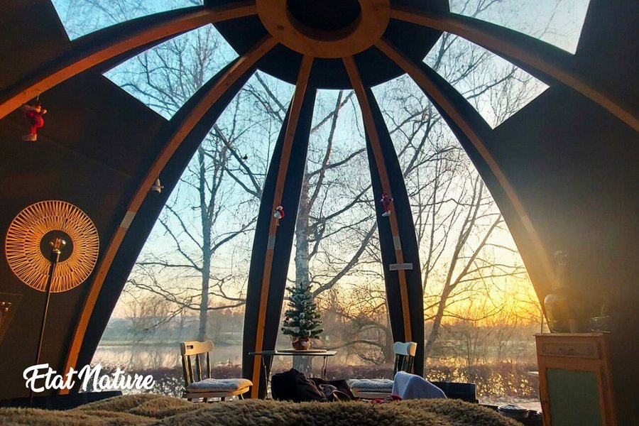 La bulle de l'étang d'Etat Nature : Bulle en Lorraine (Grand Est) – vue extérieure