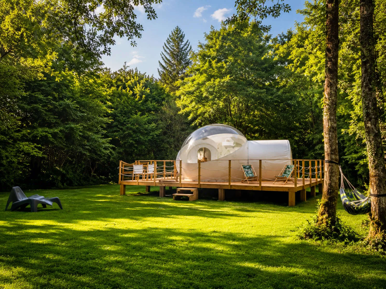 L'Elyebulle - Bulle climatisée entre Lot et Dordogne (Montcléra, Lot) - vue extérieure