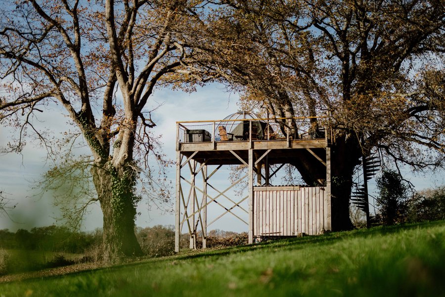 Bulle au sommet du Chêne & Spa : Bulle en Midi-Pyrénées (Occitanie) – bulle à Margouet Meymes, Gers