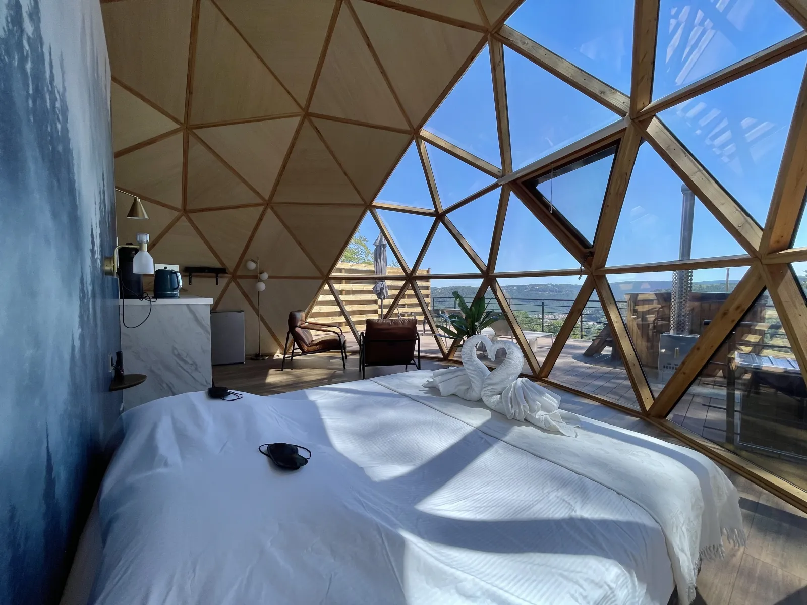 Dôme Aura - Dôme avec sauna panoramique et bain nordique (Hommert, Moselle) - vue extérieure