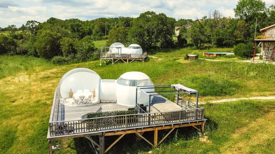Bulle de Luxe & Spa Satin : Bulle en Midi-Pyrénées (Occitanie) – vue extérieure
