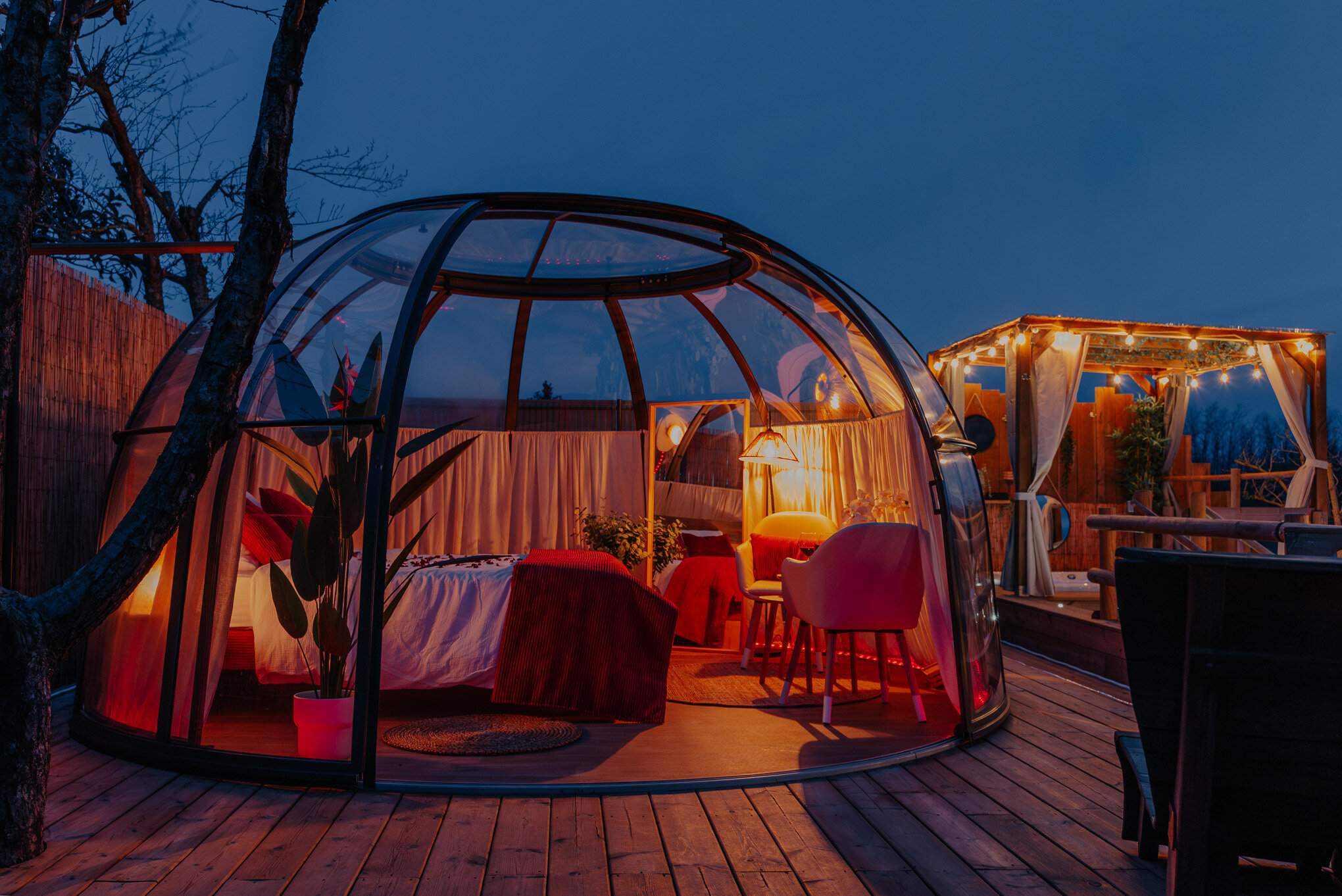 Chambre bulle sous les étoiles à Saint-Martin-d'Ardèche